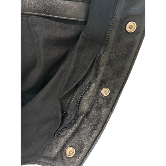 Espinoza's Black Leather Women's Custom Club Vest Zipper Chest Pockets $450  XL - Picture 10 of 11